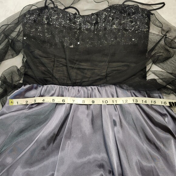 Blondie Nites prom homecoming sequin short tulle black silver dress size  3 NWT - Picture 10 of 16